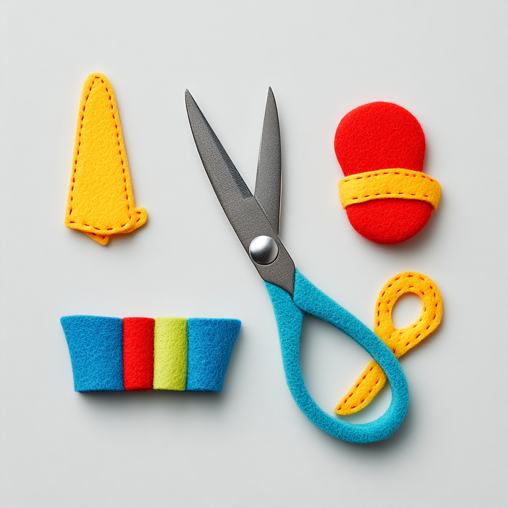 Design felt-based toy with safe, child-friendly details.