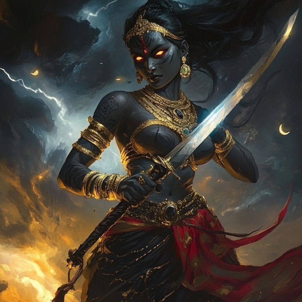 Devi Kali in her Fierce Battle Glory