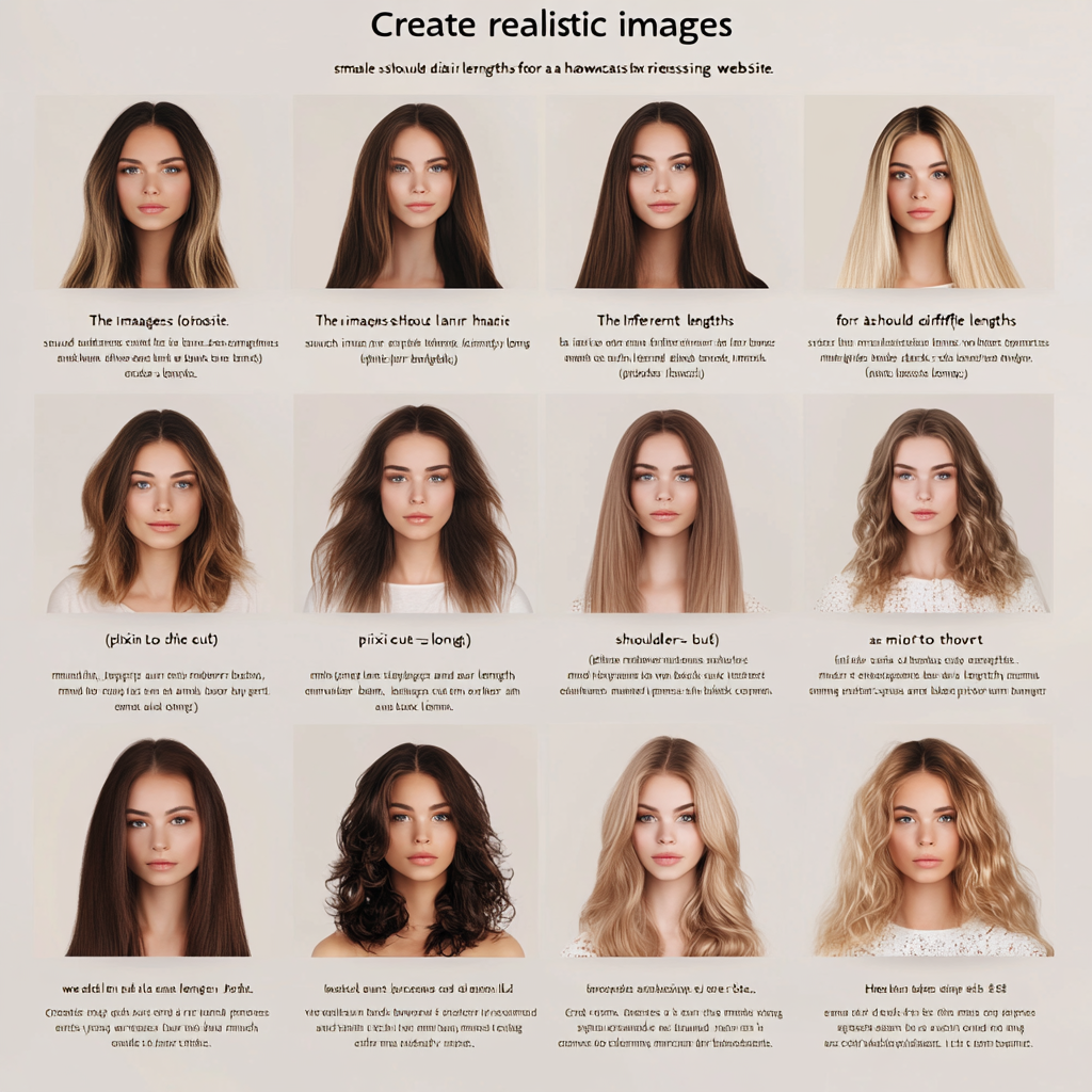 Different hair lengths on female models with natural colors.