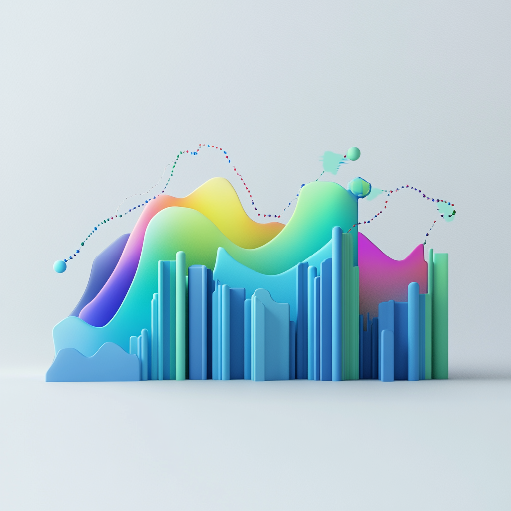 Digital art showing sales and revenue growth graph