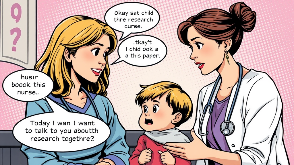 Discussing Pediatric Research Study with Mom and Nurse