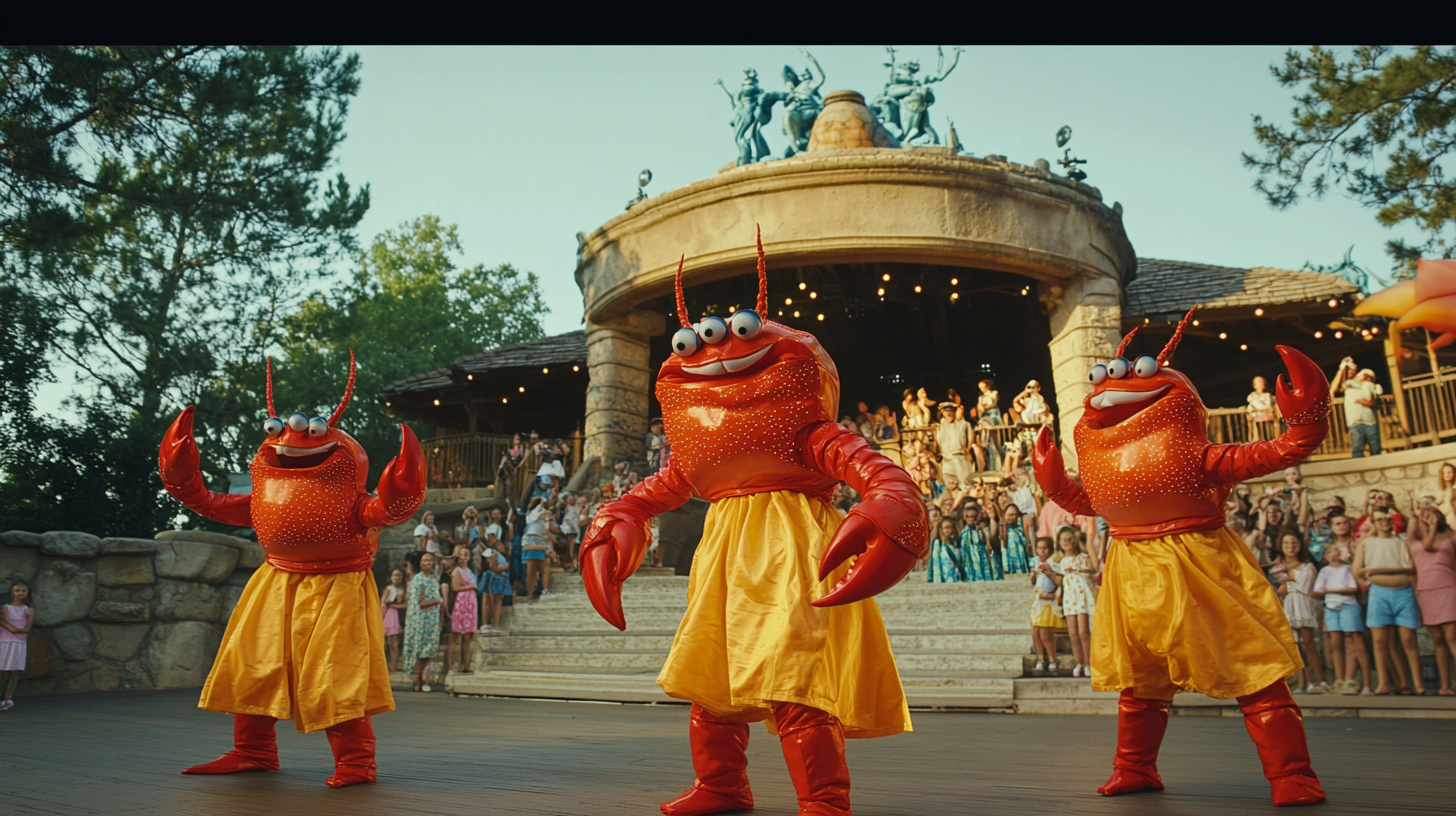 Disney-Style Crab Performance at Outdoor Amphitheater