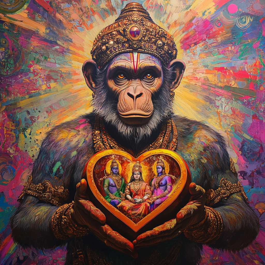 Divine Monkey Holds Heart for Royal Couple