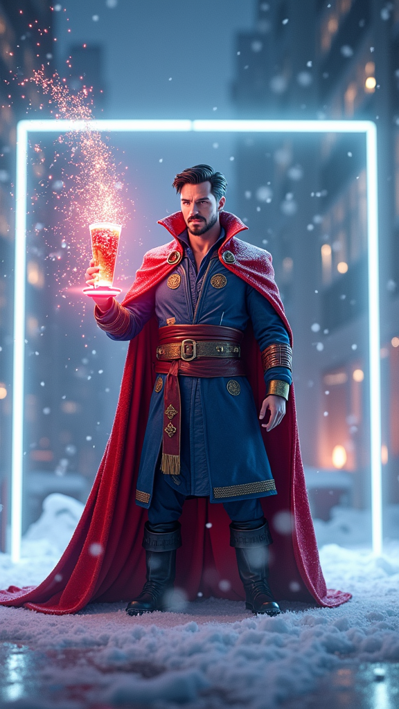 Doctor Strange as Santa in Magical Christmas Party