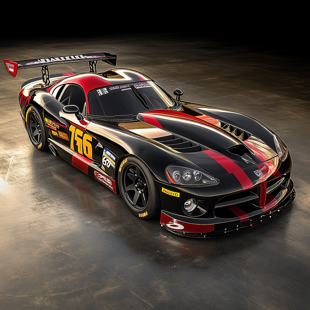 Dodge Viper transformed into NASCAR stock car with aerodynamic design