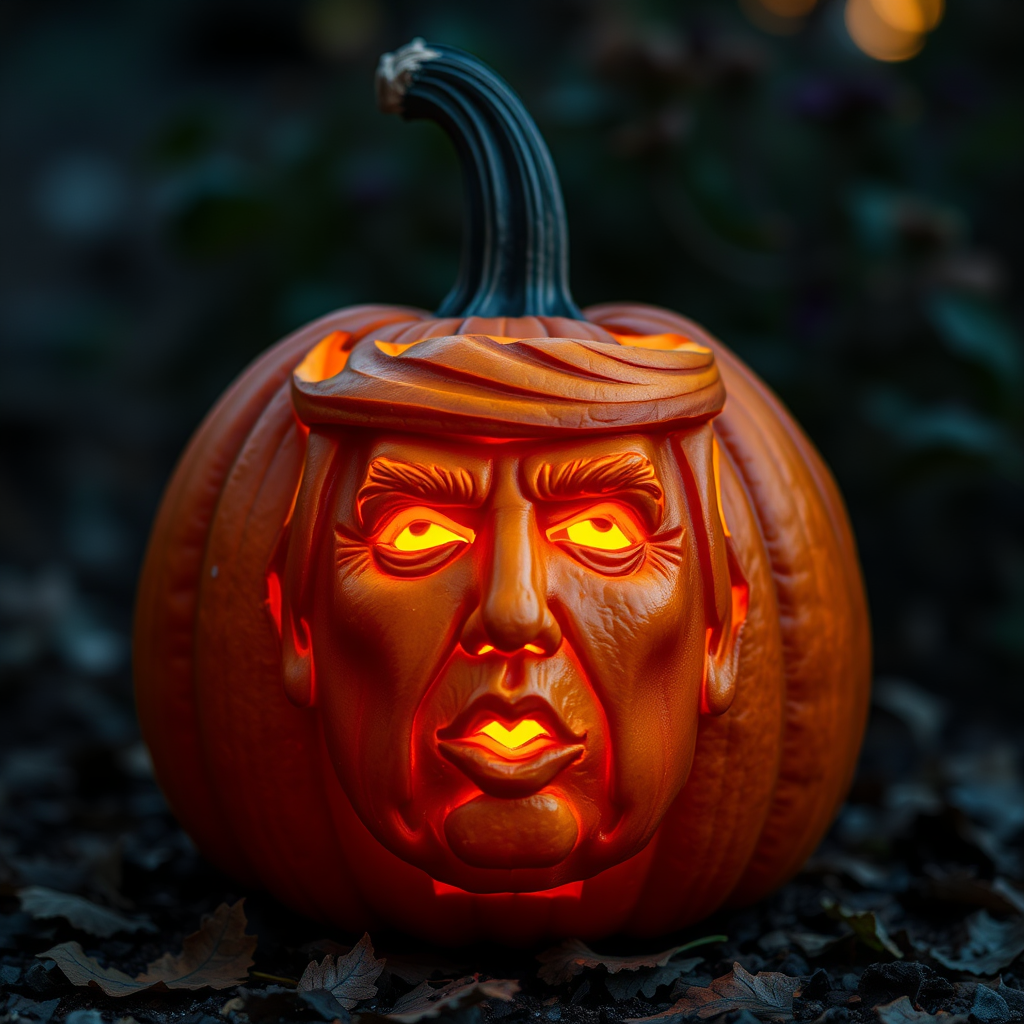 Donald Trump Pumpkin Carving Photo