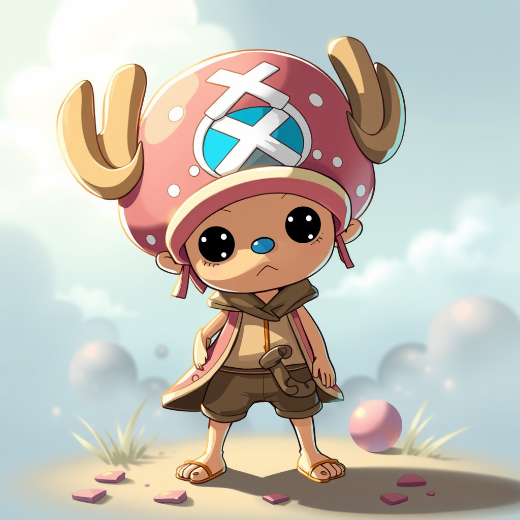 Drawing of baby Tony Tony Chopper from One Piece.