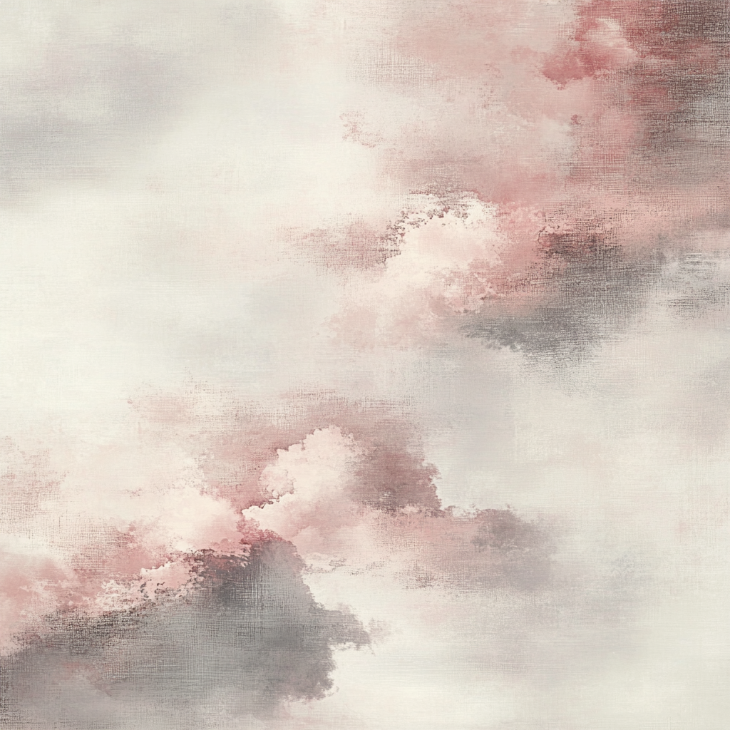 Dreamy cloud and cherry blossom pattern in pink