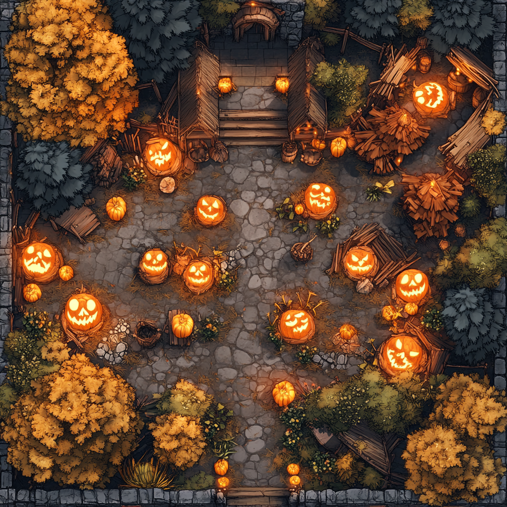 Dungeons & Dragons Harvest Festival Village Battle Map