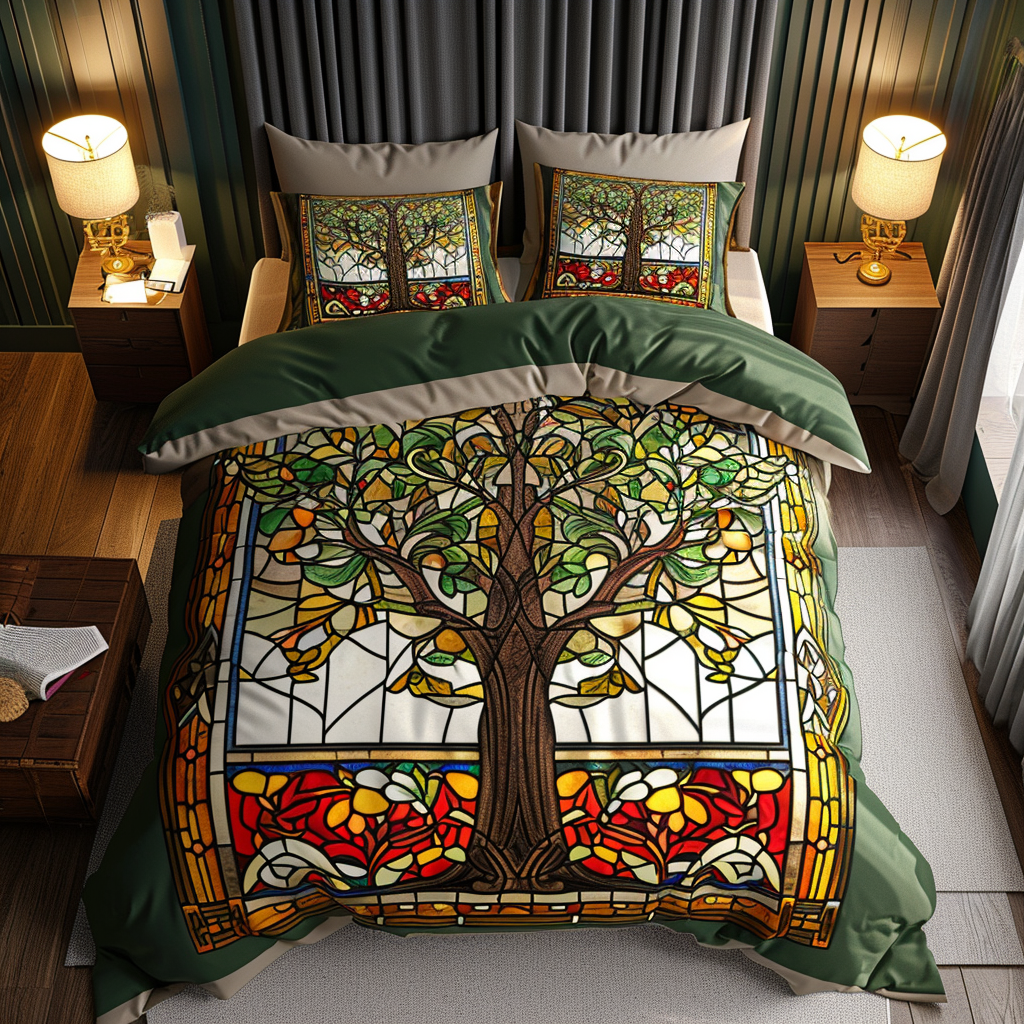 Duvet pattern with tree motif