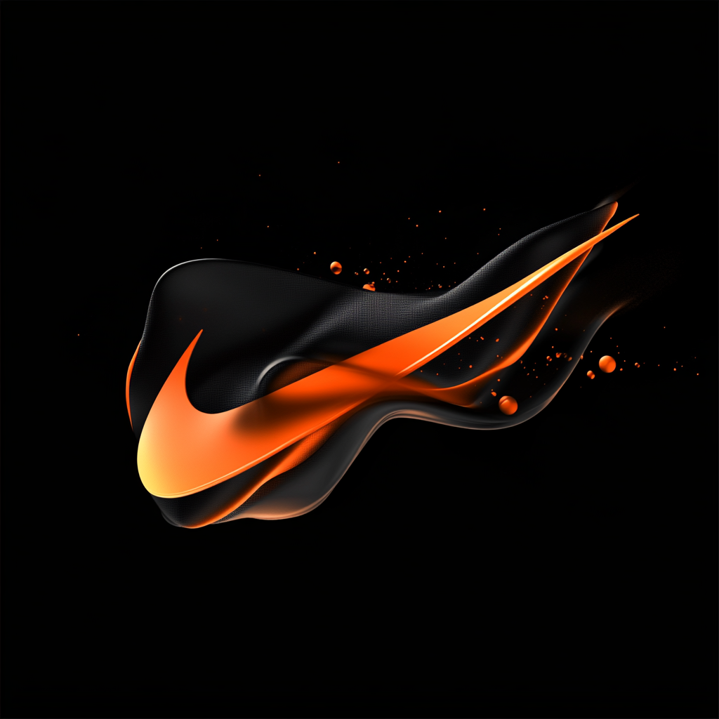 Dynamic, athletic, innovative, sleek, bold, pitch black background. Orange accent.