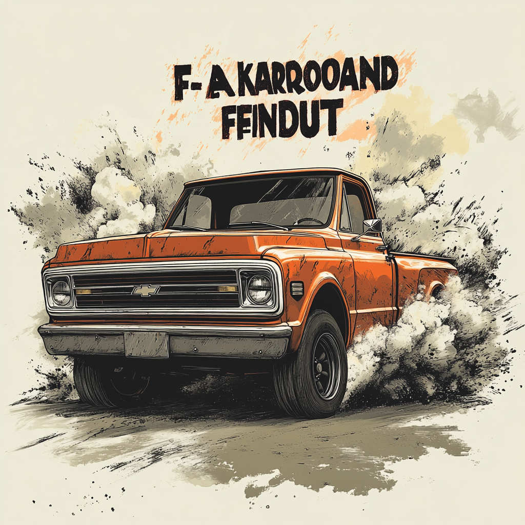 Dynamic Graffiti Style Slogan with Vintage Truck Illustration