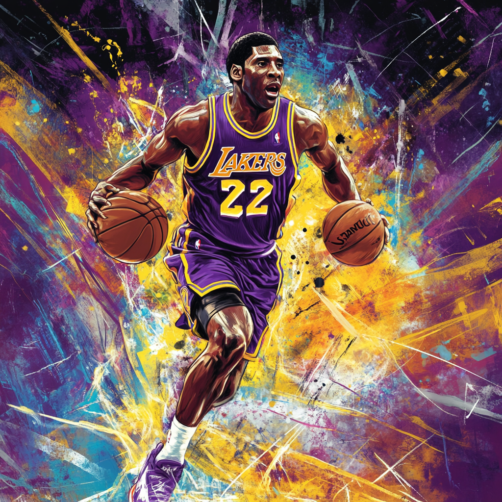 Dynamic Magic Johnson Basketball Poster Graffiti Art 