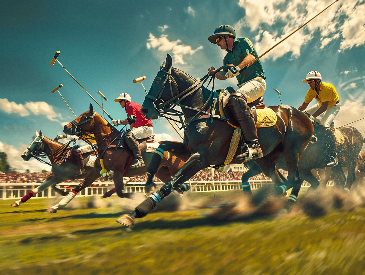 Dynamic polo game showcases action, tradition, elegance.