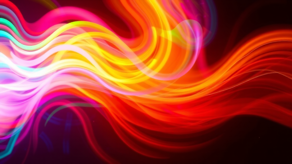 Dynamic swirl of neon colors creating abstract background motion.