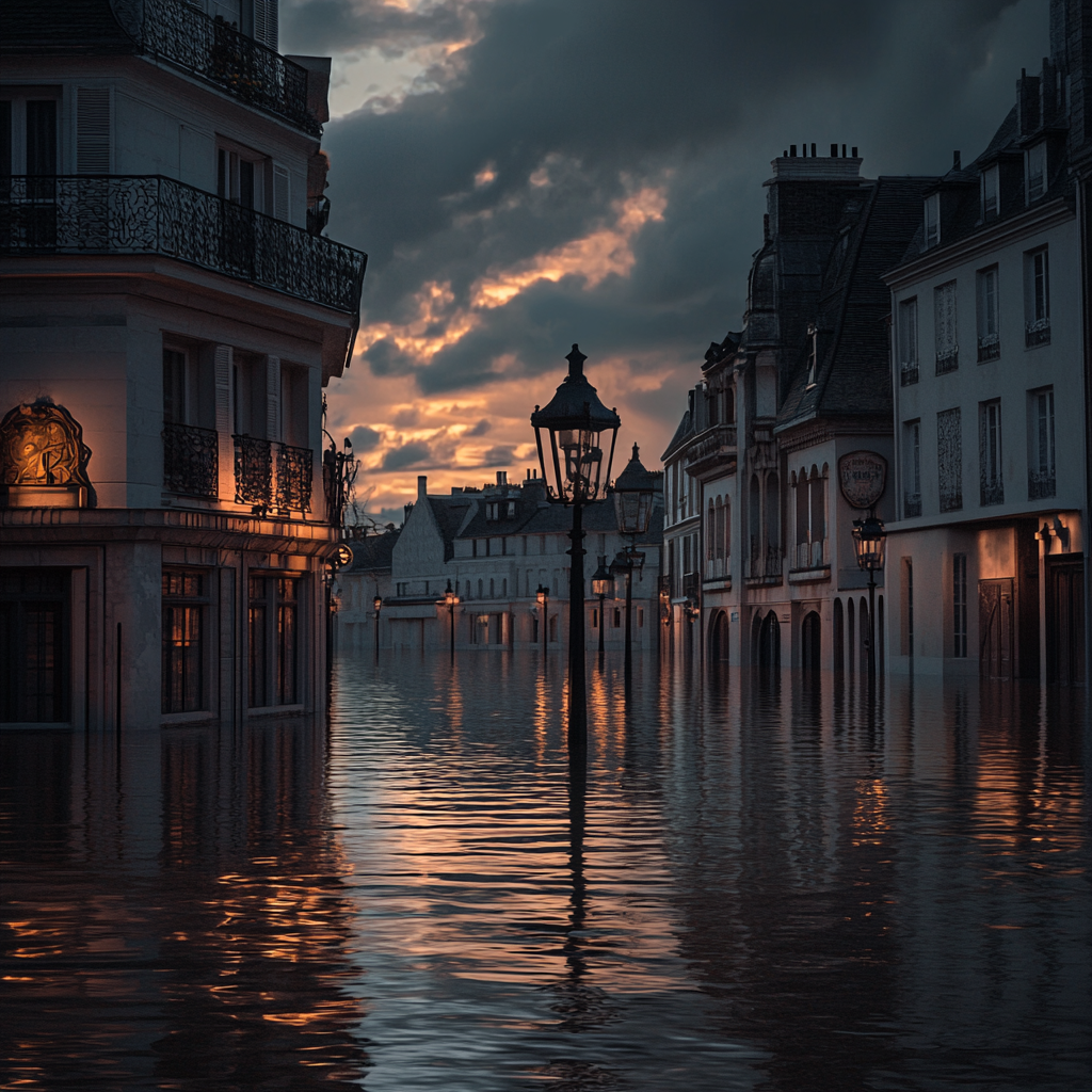 Dystopic French City Underwater: Hypermaximalist Cinematic Photography