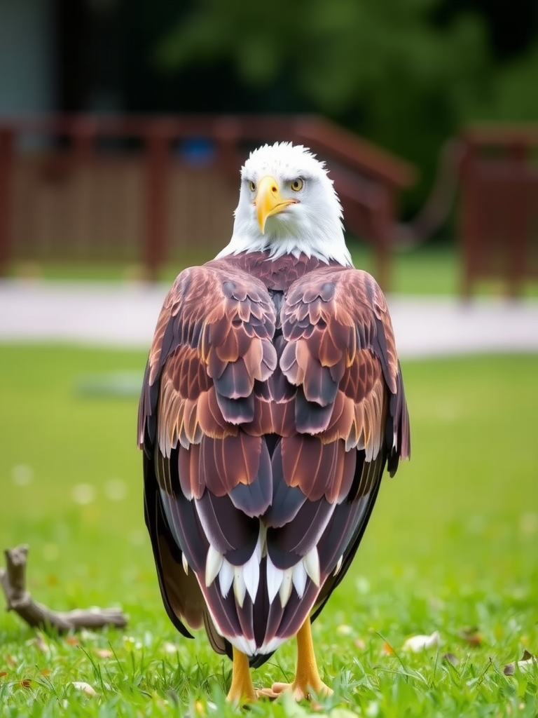 Eagle with back to camera.