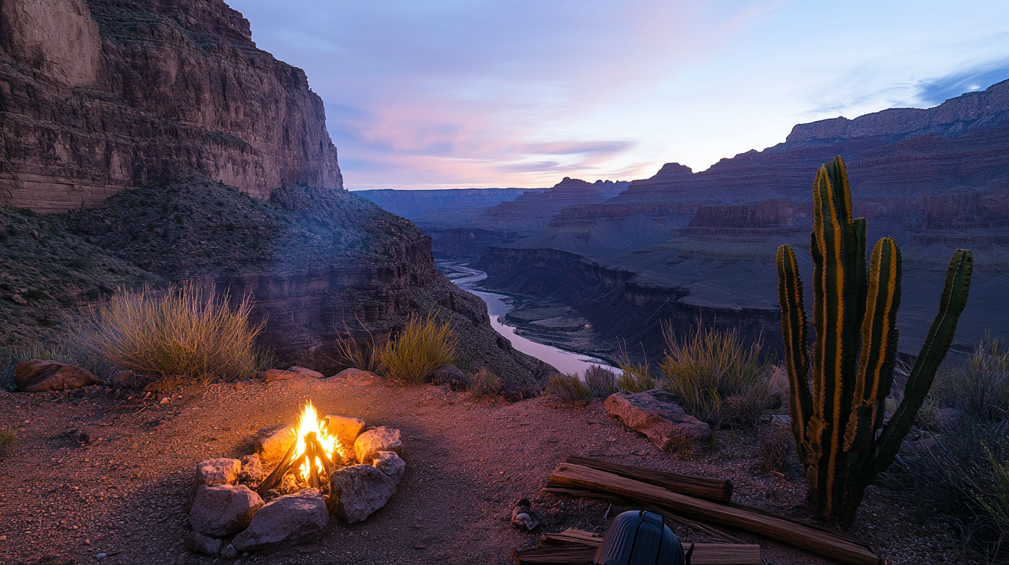 Early photograph shot in 75mm, first person, desert campfire