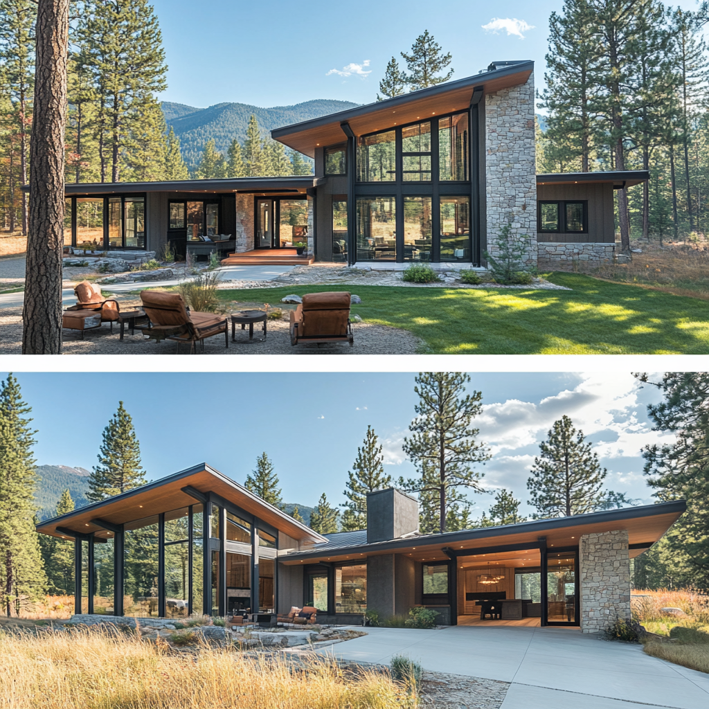 Eco-friendly Montana home with mountain views & smart features.