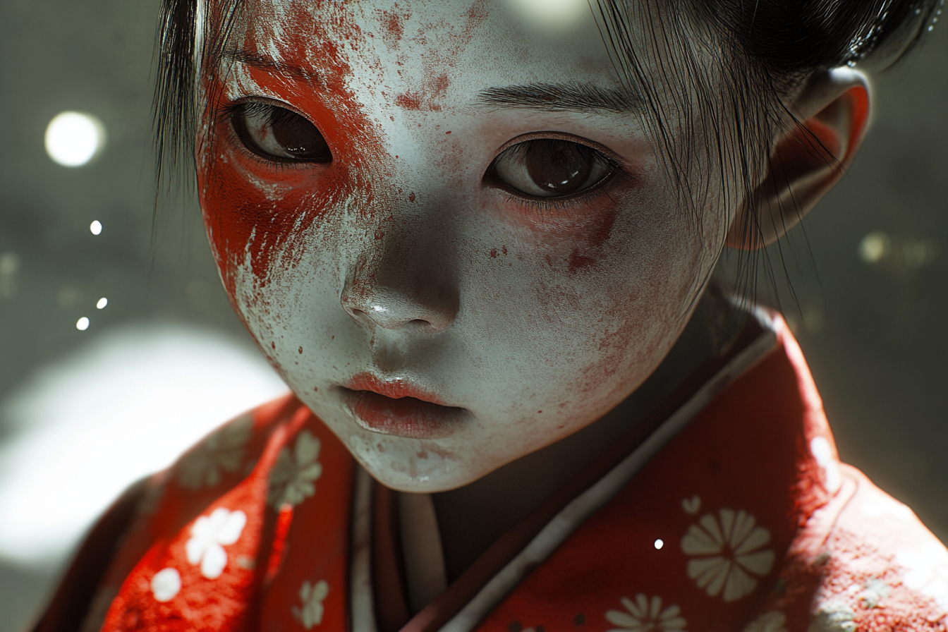 Edo Period Yokai Child Super-Resolution Photography 4K