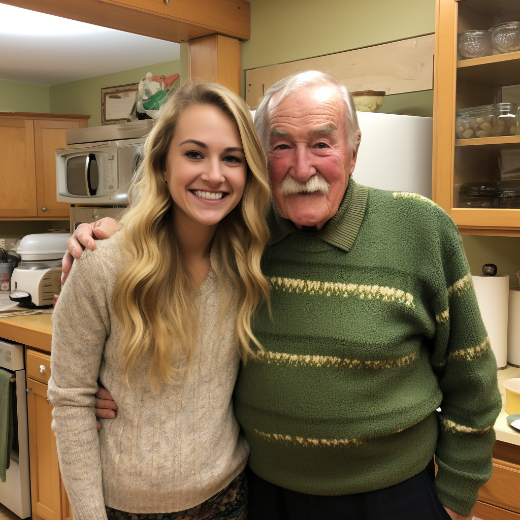 Elderly Man, Woman, and Golden Retriever Happy Together 