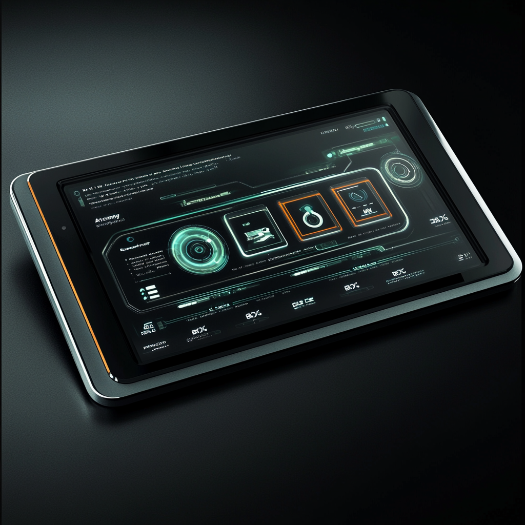 Electric Car Tablet with Futuristic Design and Features