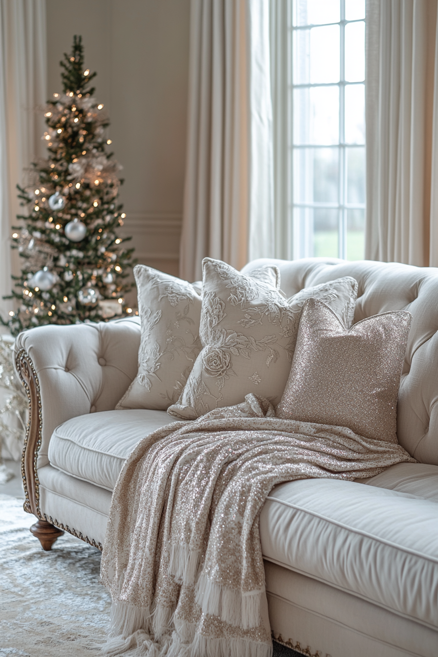 Elegant Christmas room with subtle sparkle