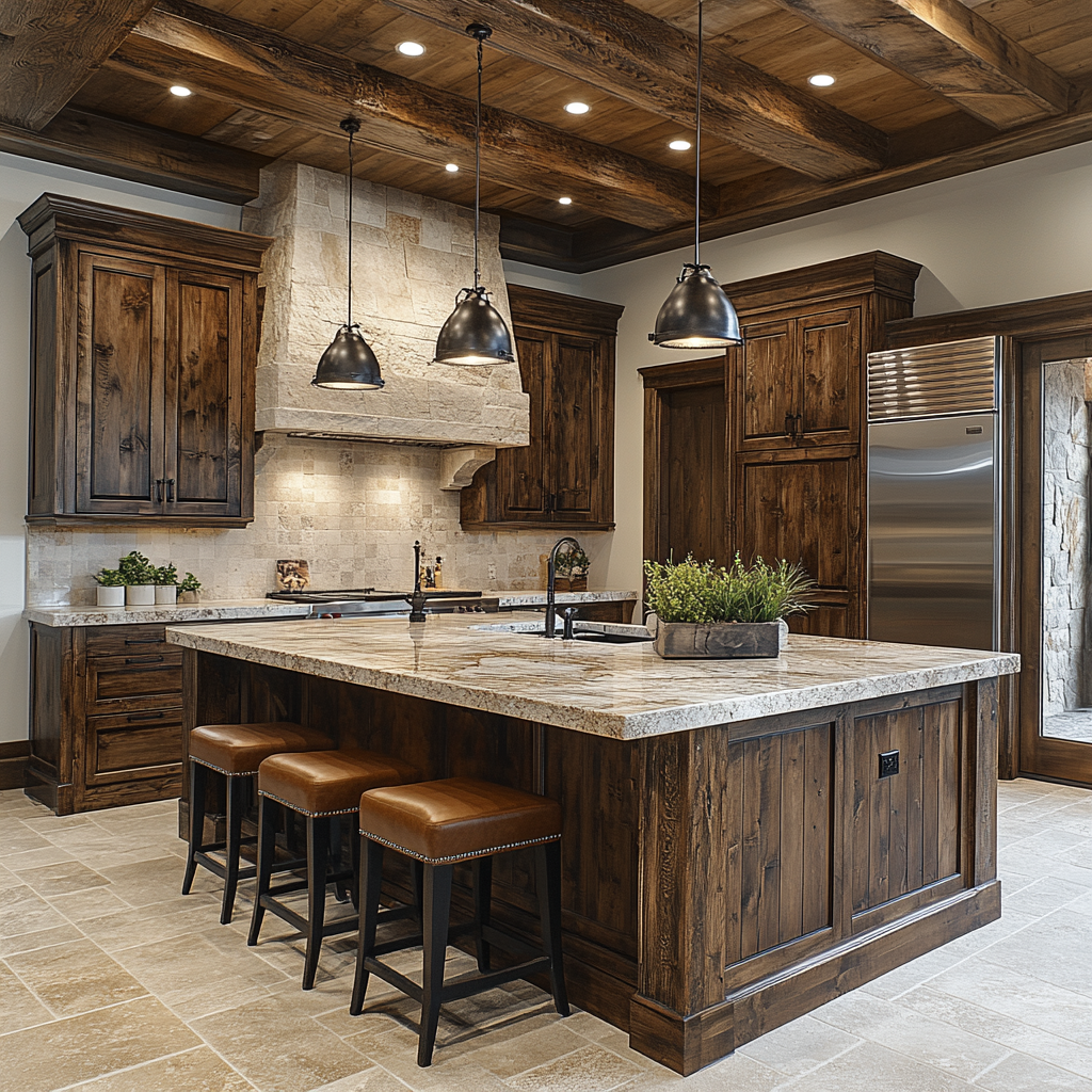 Elegant Polished Rustic Kitchen with Modern Appliances