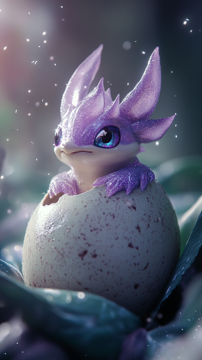 Elegant Roselia Pokémon hatching from a vibrant egg.