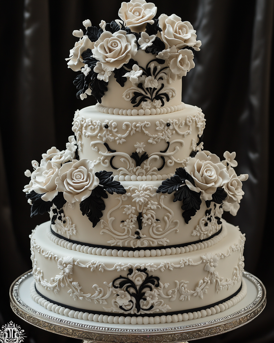 Elegant Royal Hawaiian Monarchy Cake with Silver Accents