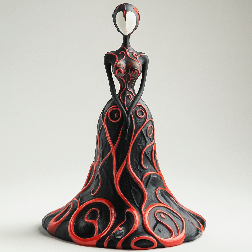 Elegant Swirling Soft Vinyl Figure Reflecting Gothic Beauty