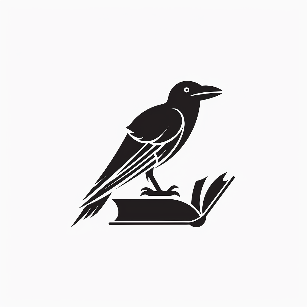 Elegant crow logo for indie publisher with sophisticated style.