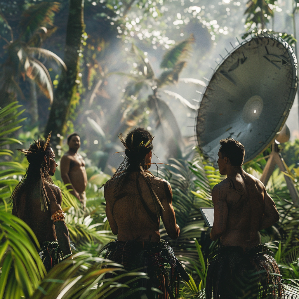 Elon Musk shocked watching Amazon tribe using tablet.