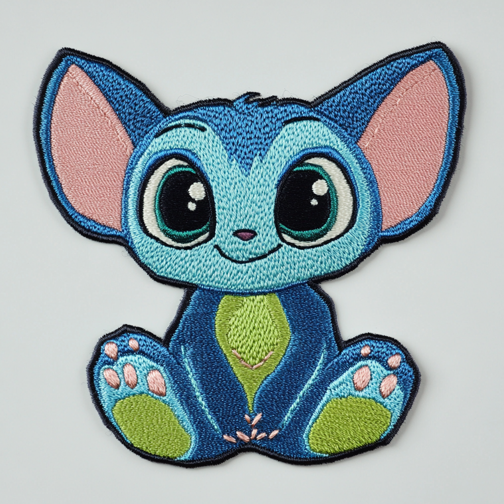 Embroidered patch of cute alien-inspired Disney character.