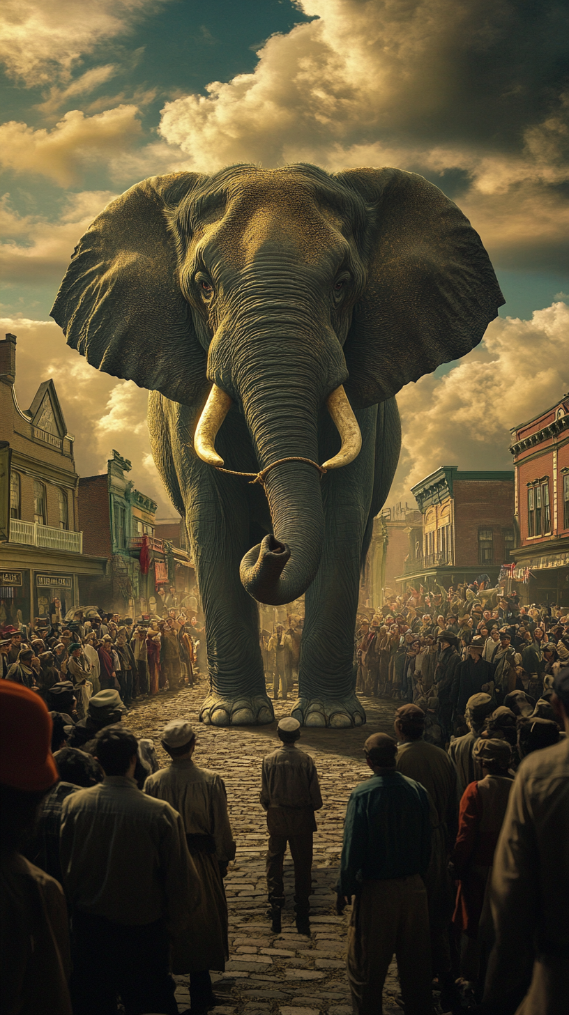 Emotional Tennessee Town Square with Elephant and Noose