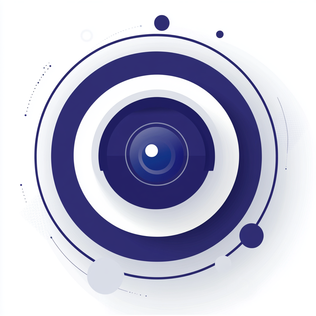 Employee technology suite symbol, indigo and white design