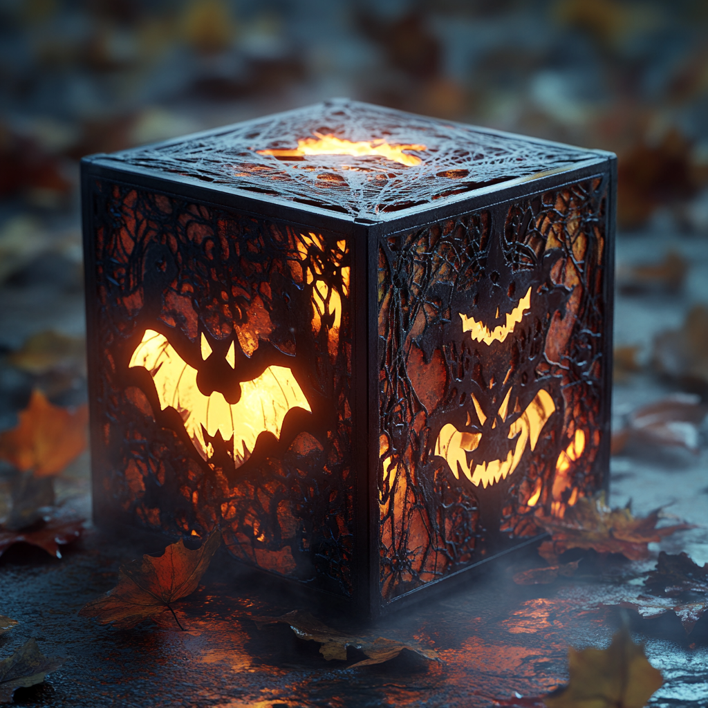 Enchanted Halloween Box Glowing in Spooky Night