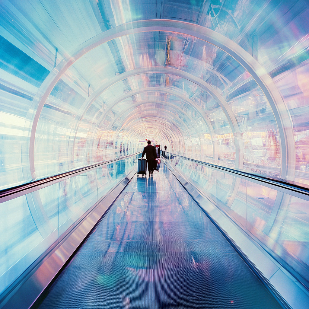 Fisheye Image of Endless Walkways