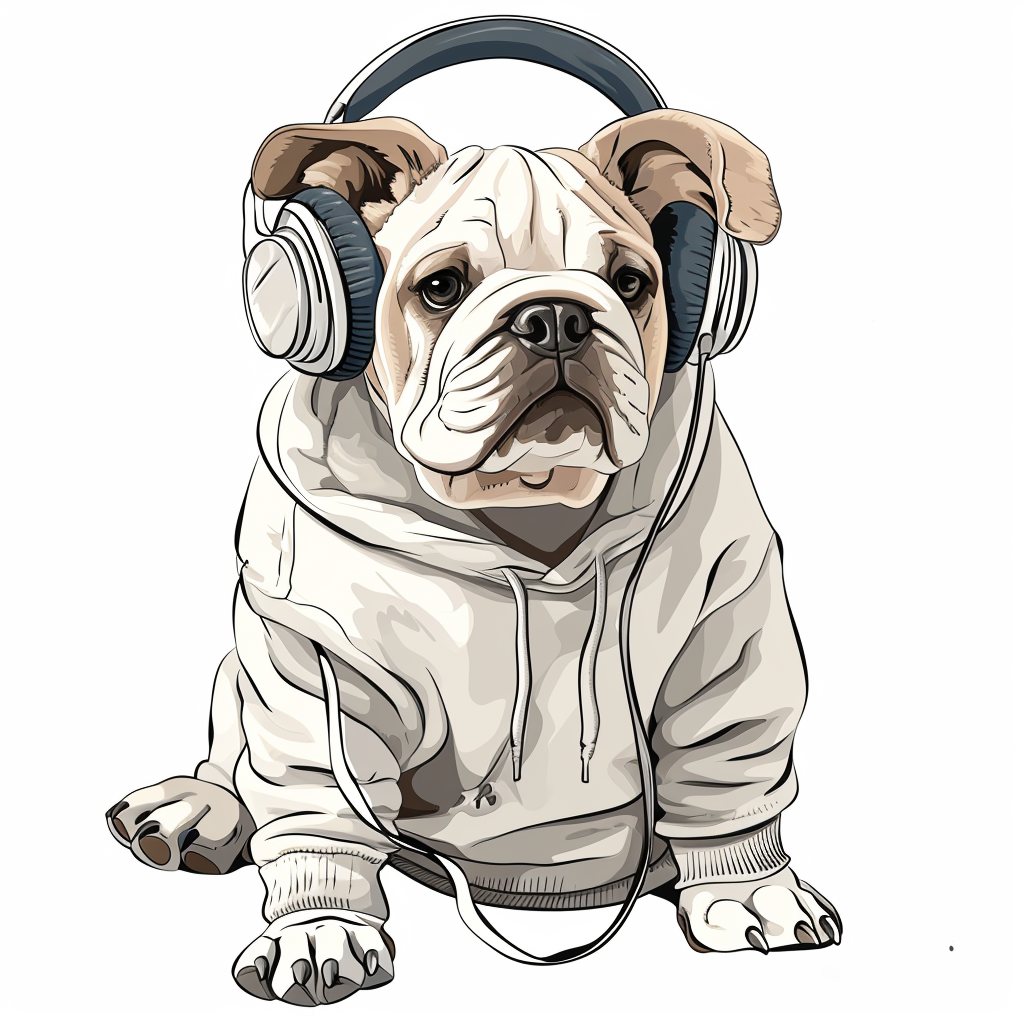 cute-english-bulldog-wearing-sweatshirt-headphones