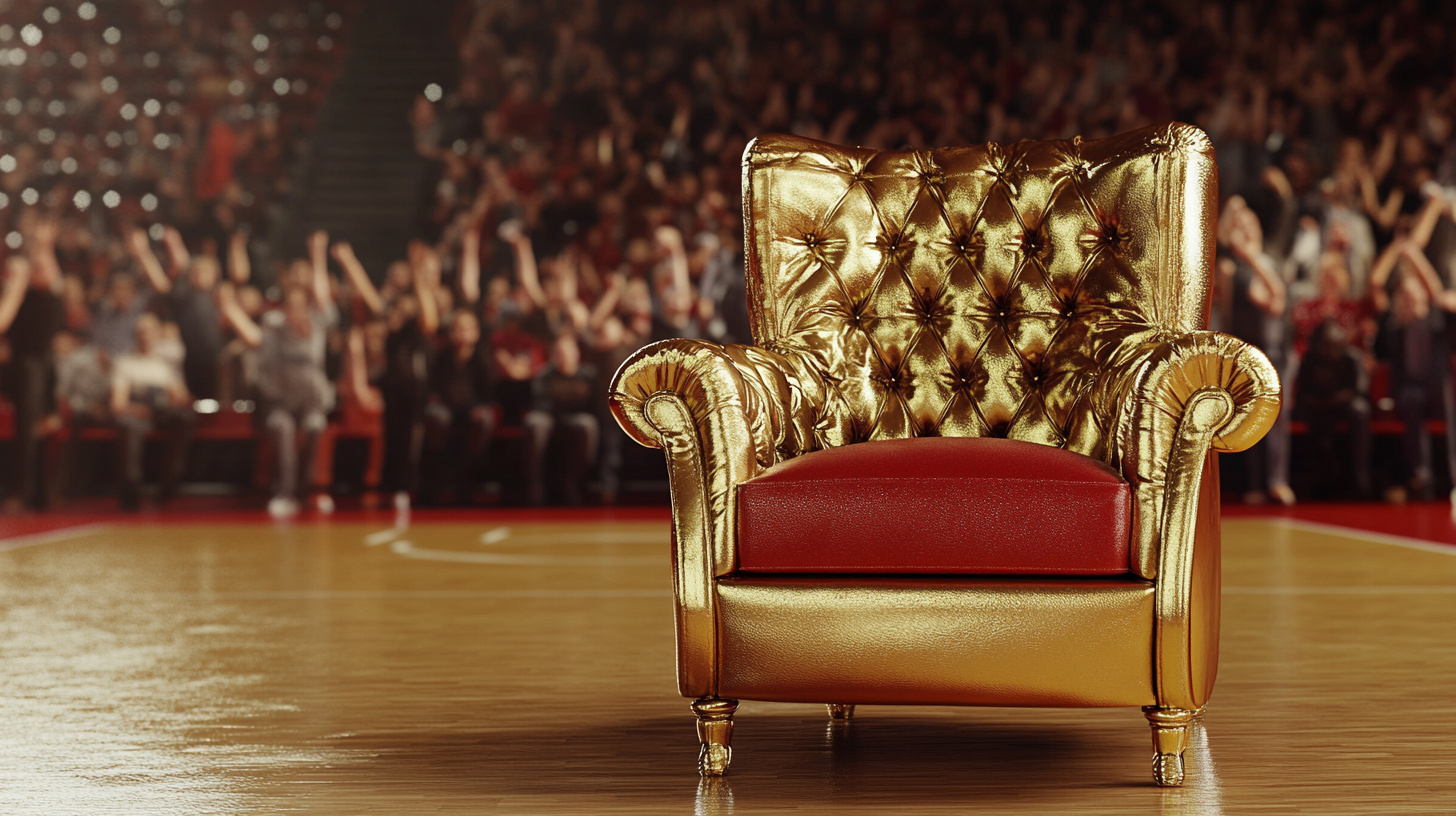 Exclusive Golden Seat at Basketball Game with Cheering Fans