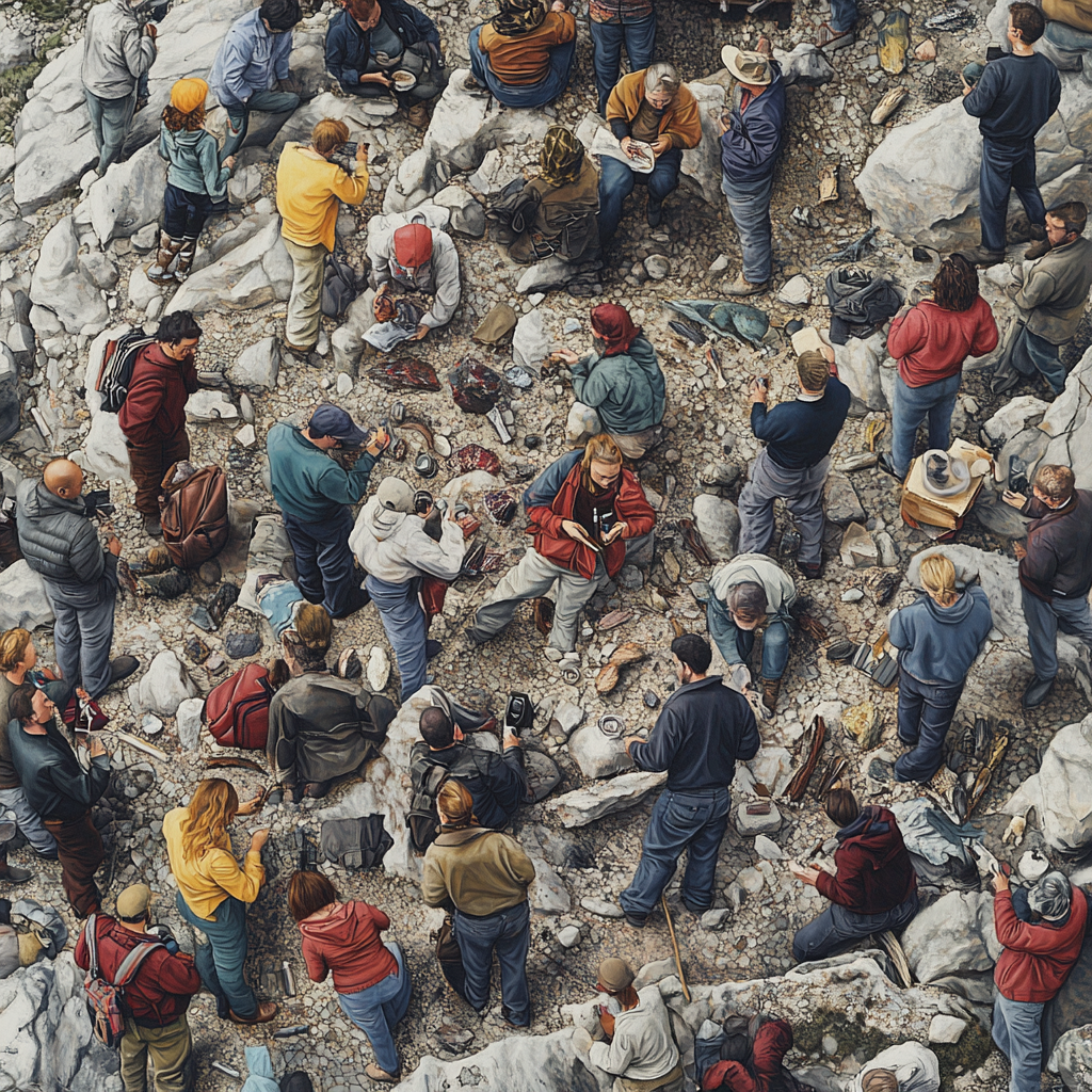 Exploring a Busy Rock Land with Geologists