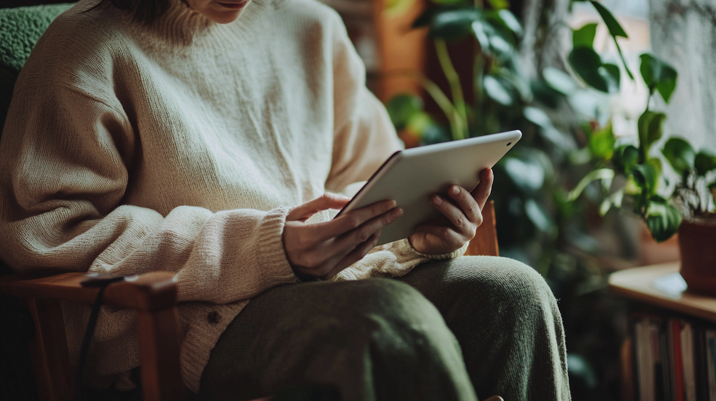 Exploring the Tablet in Cozy Room