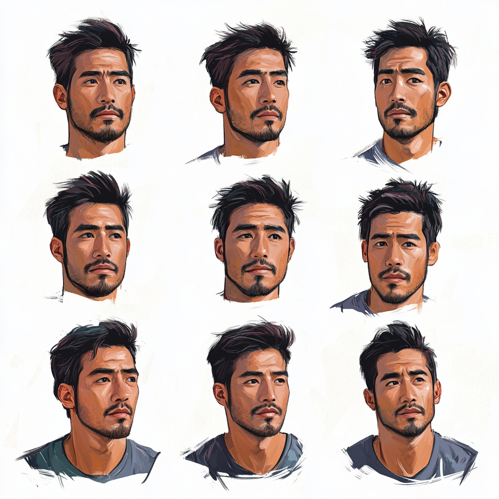 Expressions of a Nepalese man in his 30's