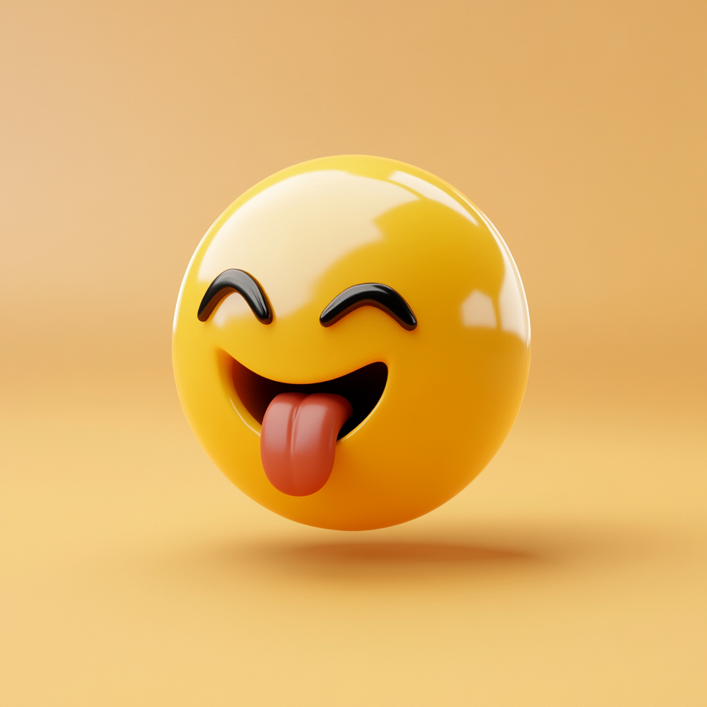 Face with tongue sticking out and winking emoji icons.