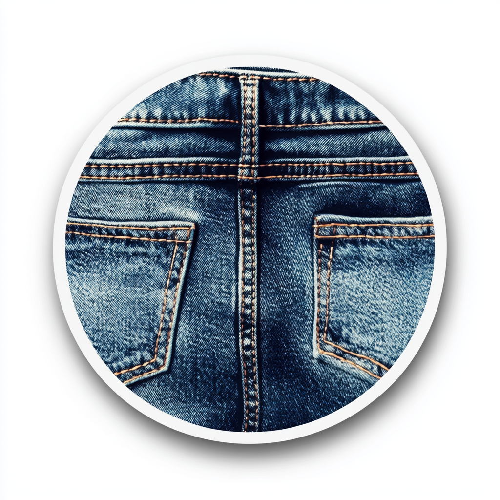 Faded pair of iconic jeans sticker design.