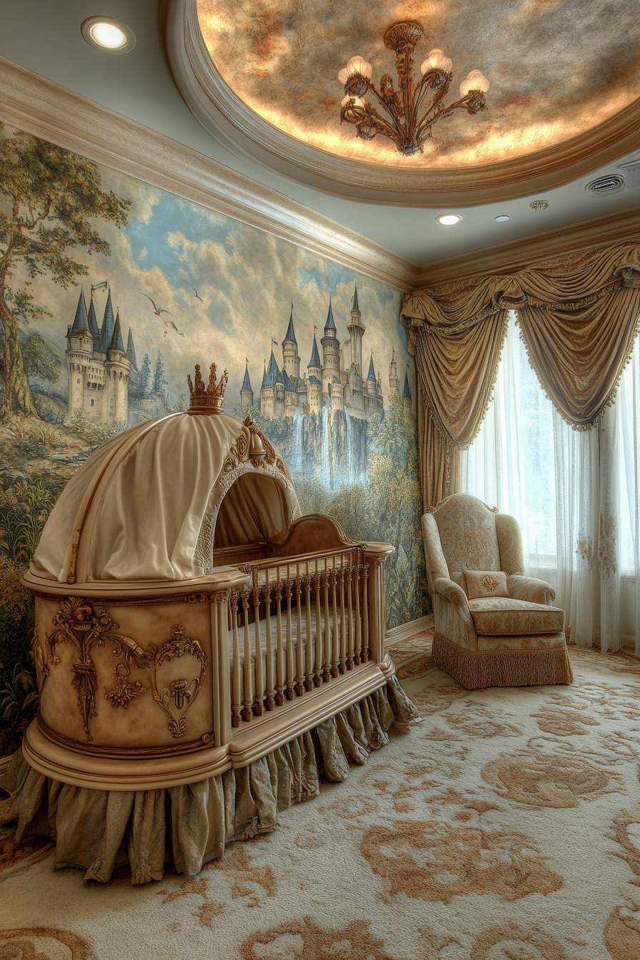 Fairy-Tale Fortress themed nursery with magical castle elements.