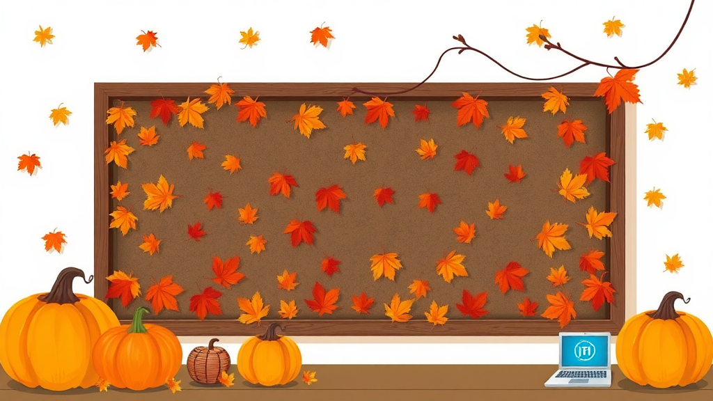 Fall Bulletin Board with Technology Graphics