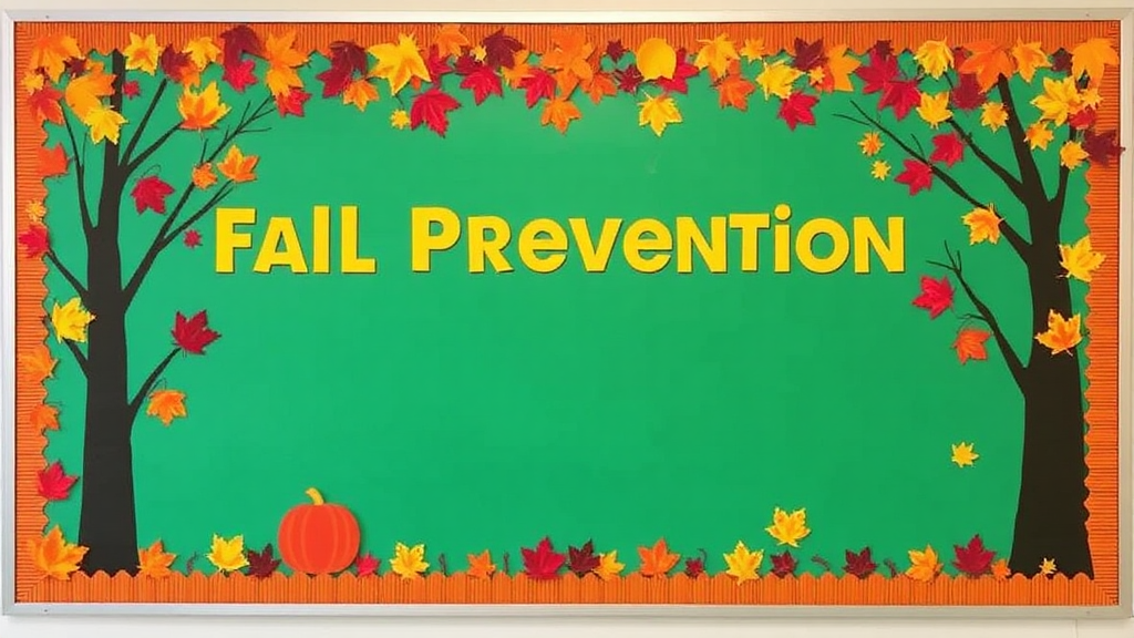 Fall Prevention Bulletin Board: Vibrant Autumn Theme