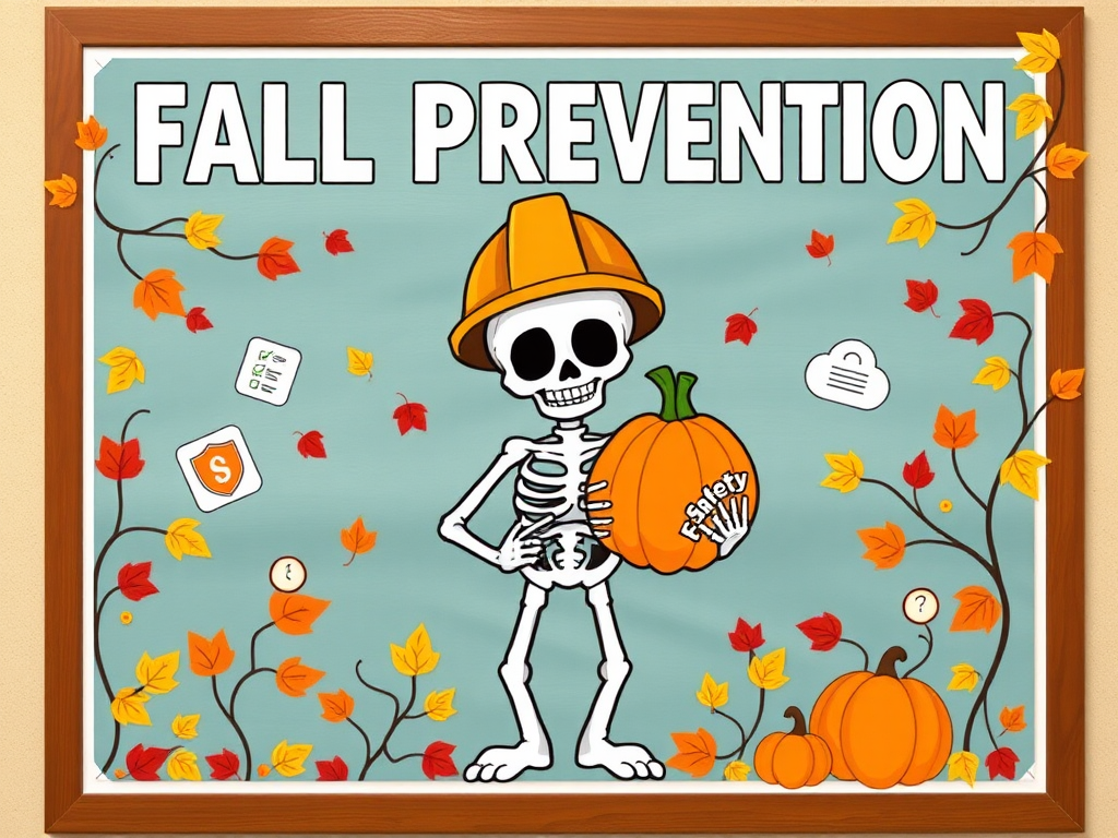 Fall Safety Bulletin Board with Tech Theme