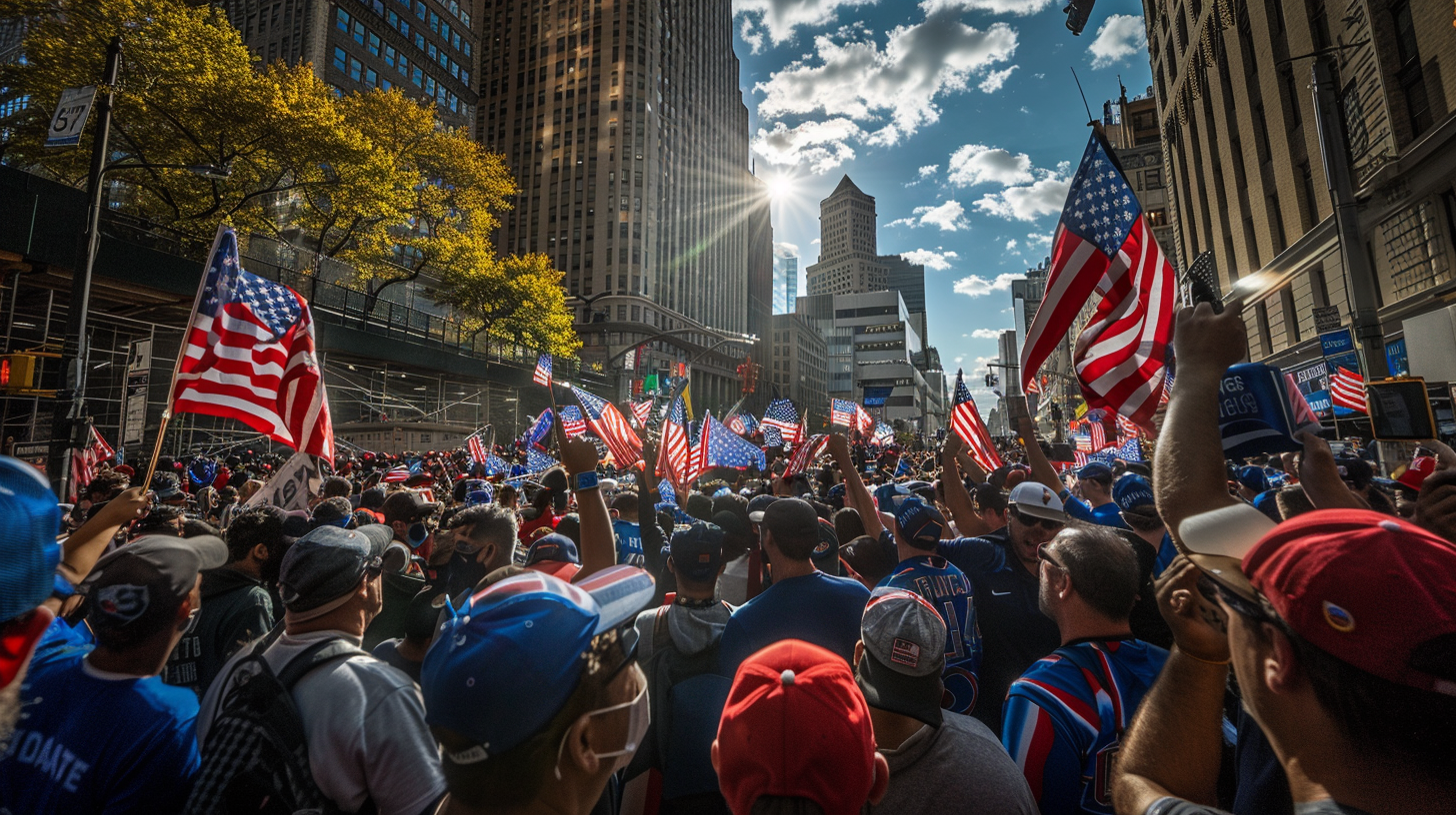 Fans Yell at Each Other in Team Colors